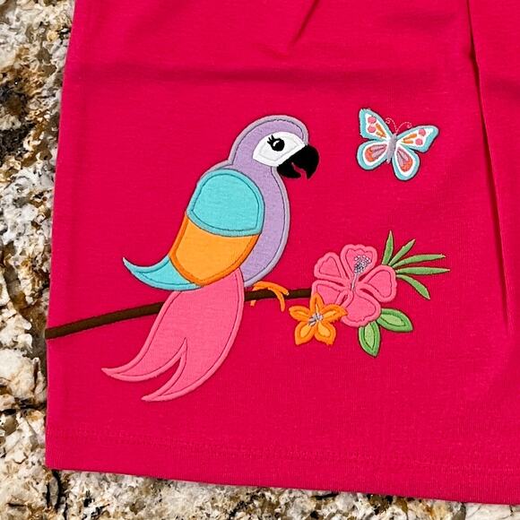 NWT Gymboree Parrot Ruffle Top & Tropical Flower Bubble Shorts - Picture 5 of 12